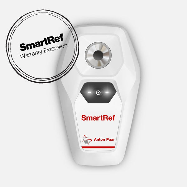 A product image featuring the SmartRef warranty extension device with a white body and a digital display screen, branded with the SmartRef logo.
